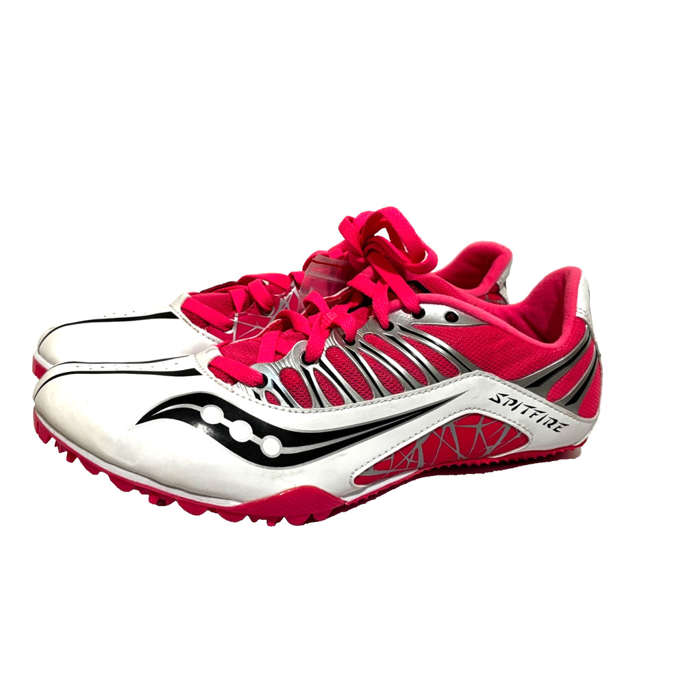 Saucony Spitfire Hot Pink & White & Black New‎ Womens Sz 11 Running Track